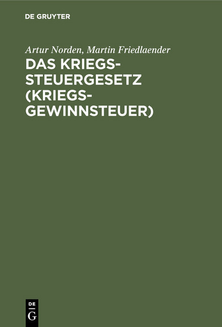 Das Kriegssteuergesetz (Kriegsgewinnsteuer) main product photo
