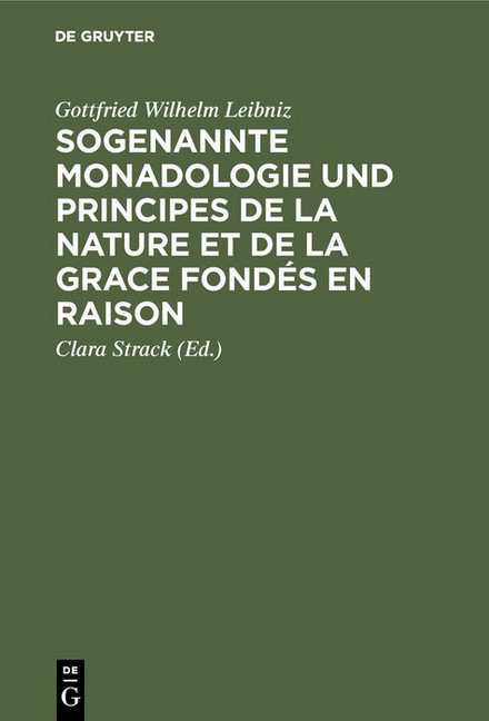 Sogenannte Monadologie und principes de la nature et de la grace fondés en raison main product photo