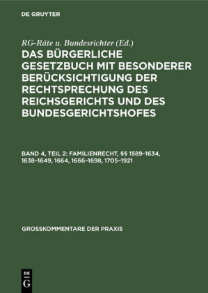 Familienrecht, 1589-1634, 1638-1649, 1664, 1666-1698, 1705-1921