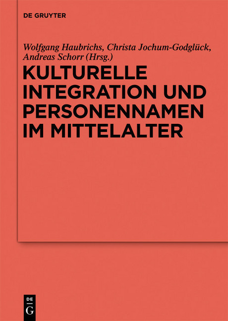 Kulturelle Integration und Personennamen im Mittelalter main product photo