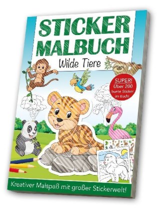 Stickermalbuch Wilde Tiere
