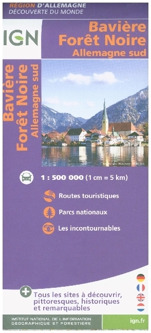 IGN Karte, Carte de Region d'Allemagne Bavière, Forêt Noire, Allemagne Sud main product photo