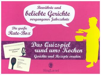 Die große Quiz-Spiel rund ums Kochen für Senioren. Das Spiel rund um bekannte Gerichte früherer Tage für Senioren. Auch mit Demenz. Spiele Box mit 100 Karten.