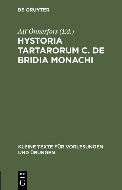 Hystoria Tartarorum C. de Bridia Monachi main product photo