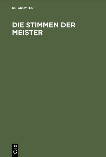 Die Stimmen der Meister main product photo
