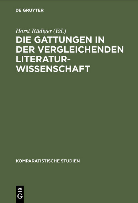 Die Gattungen in der vergleichenden Literaturwissenschaft main product photo