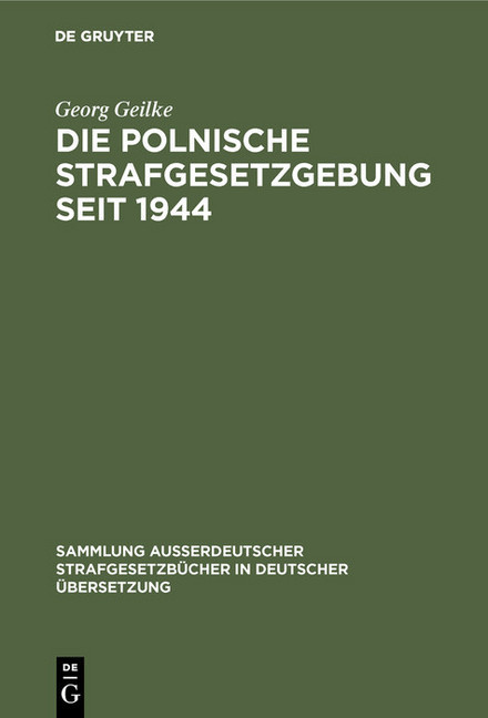 Die Polnische Strafgesetzgebung seit 1944 main product photo