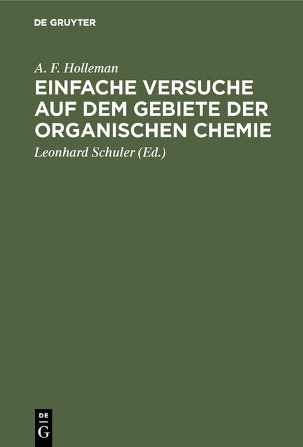 Einfache Versuche auf dem Gebiete der organischen Chemie main product photo