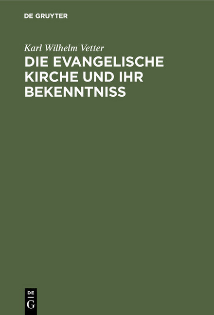 Die evangelische Kirche und ihr Bekenntniß main product photo