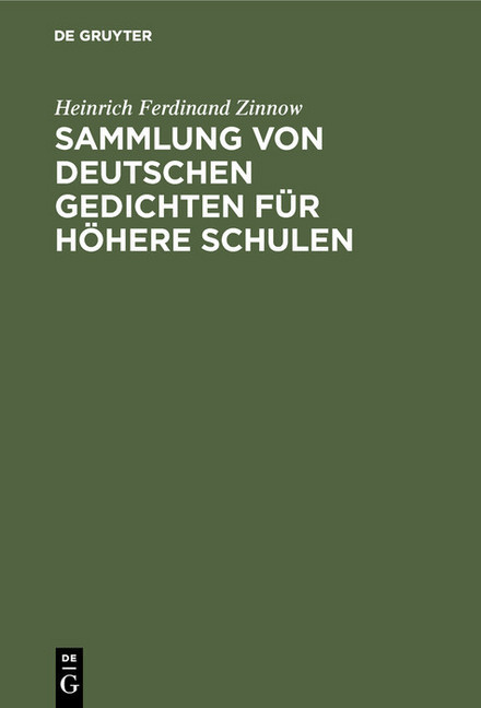 Sammlung von deutschen Gedichten für höhere Schulen main product photo