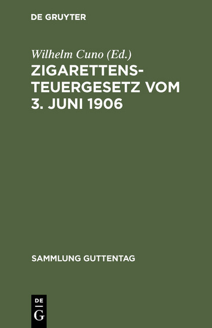 Zigarettensteuergesetz vom 3. Juni 1906 main product photo