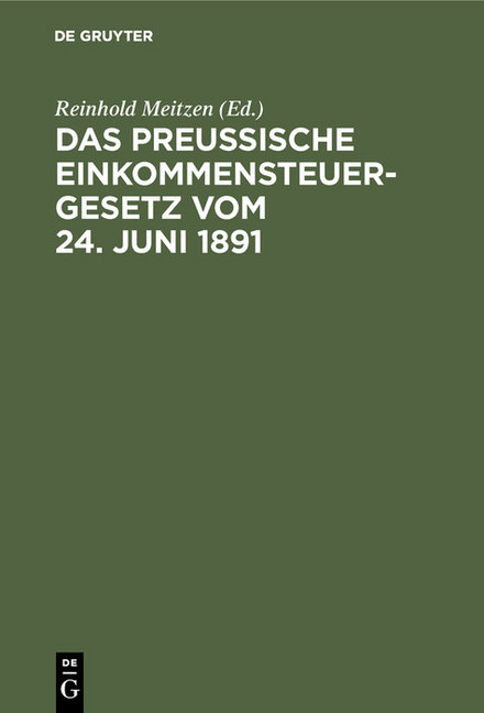 Das Preußische Einkommensteuergesetz vom 24. Juni 1891 main product photo