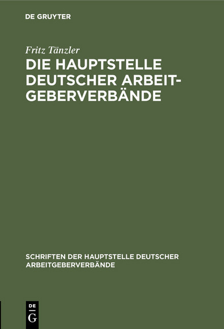 Die Hauptstelle Deutscher Arbeitgeberverbände main product photo