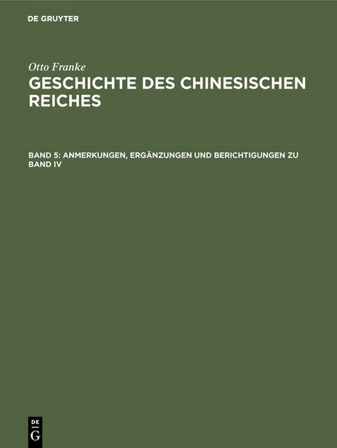 Anmerkungen, Ergänzungen und Berichtigungen zu Band IV main product photo