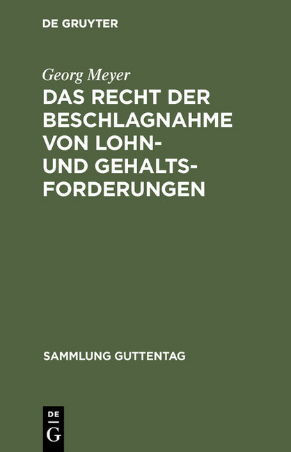 Das Recht der Beschlagnahme von Lohn- und Gehaltsforderungen main product photo