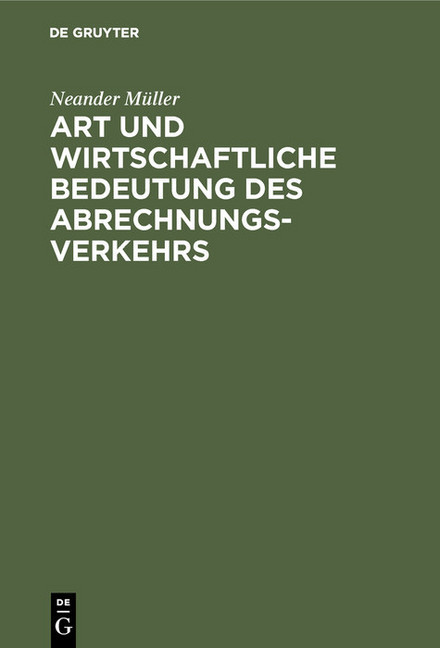 Art und wirtschaftliche Bedeutung des Abrechnungsverkehrs main product photo