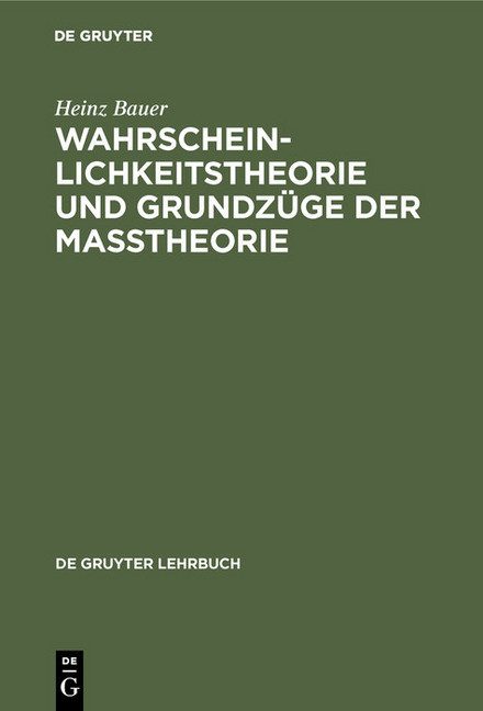 Wahrscheinlichkeitstheorie und Grundzüge der Maßtheorie main product photo