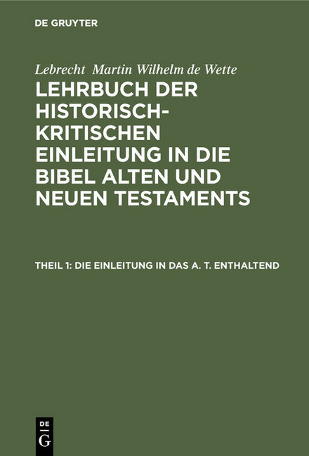Die Einleitung in das A. T. enthaltend main product photo