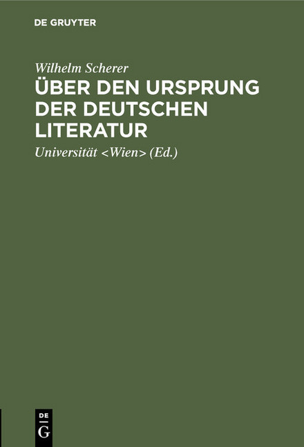 Über den Ursprung der deutschen Literatur main product photo