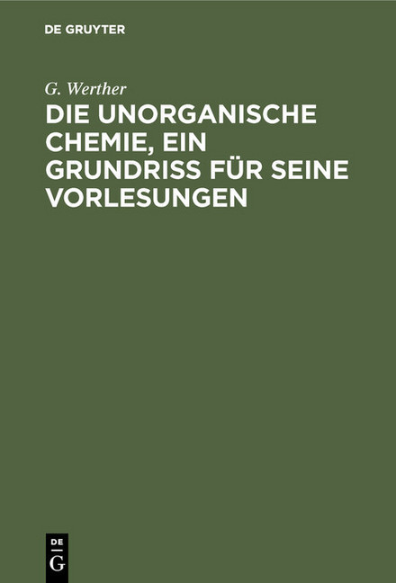 Die unorganische Chemie, ein Grundriss für seine Vorlesungen main product photo