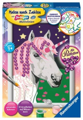 Ravensburger Malen nach Zahlen 28473 - Einhorn- Kinder ab 7 Jahren