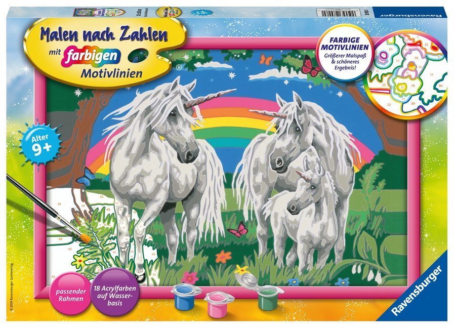 Ravensburger Malen nach Zahlen 28908 - Fabelhafte Einhornwelt - Kinder ab 9 Jahren main product photo