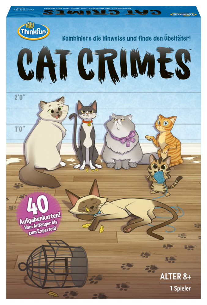 ThinkFun - 76366 - Cat Crimes - Das flauschige und freche Kombinations- und Deduktionsspiel mit Katzen. Finden den Übeltäter! main product photo
