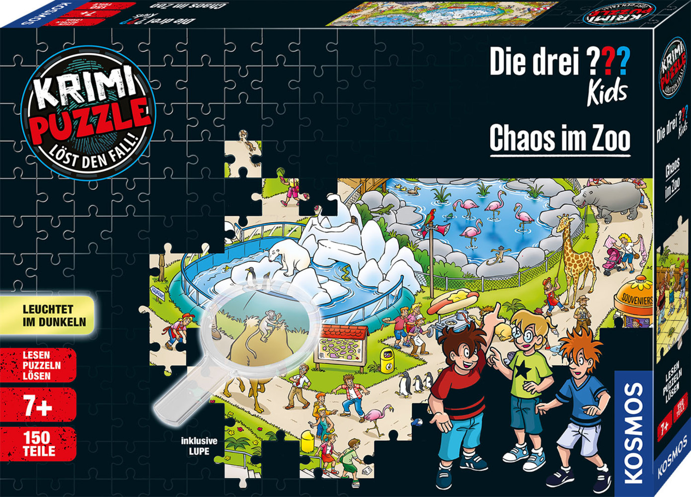 Krimipuzzle ??? Kids 150 Teile / Chaos im Zoo (Kinderspiel) main product photo