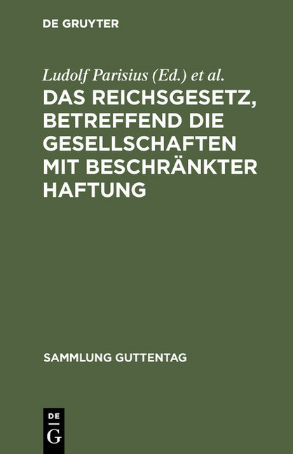 Das Reichsgesetz, betreffend die Gesellschaften mit beschränkter Haftung main product photo