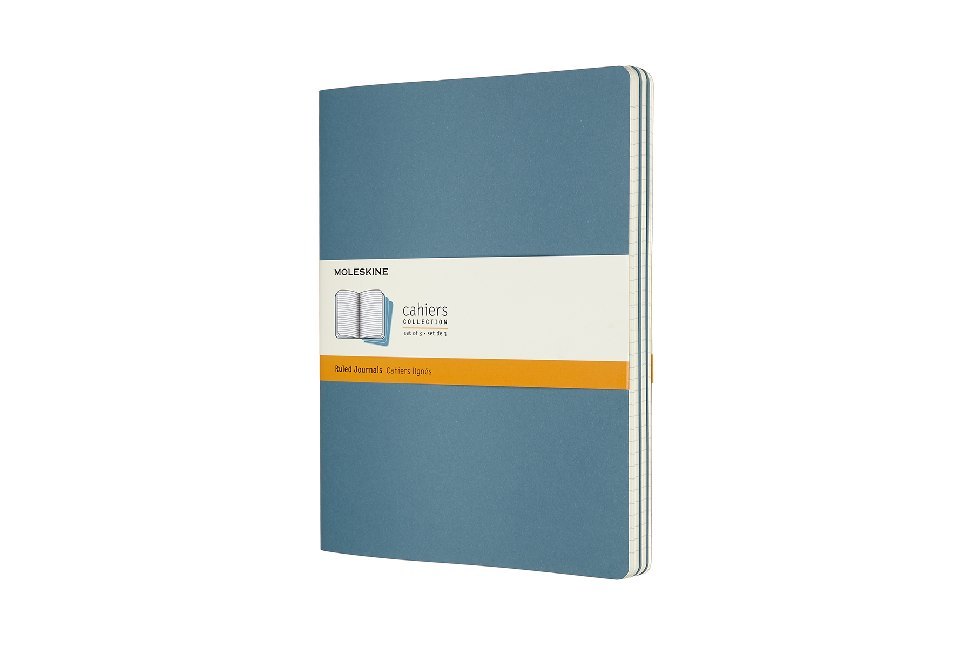 Moleskine Cahier Notizhefte Liniert, Xlarge, Kartoneinband, 3er Set, Lebhaftes Blau main product photo