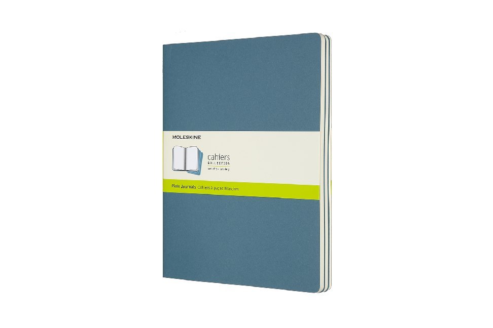 Moleskine Cahier Notizhefte Blanko, Xlarge, Kartoneinband, 3er Set, Lebhaftes Blau main product photo