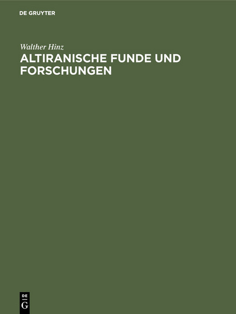 Altiranische Funde und Forschungen main product photo
