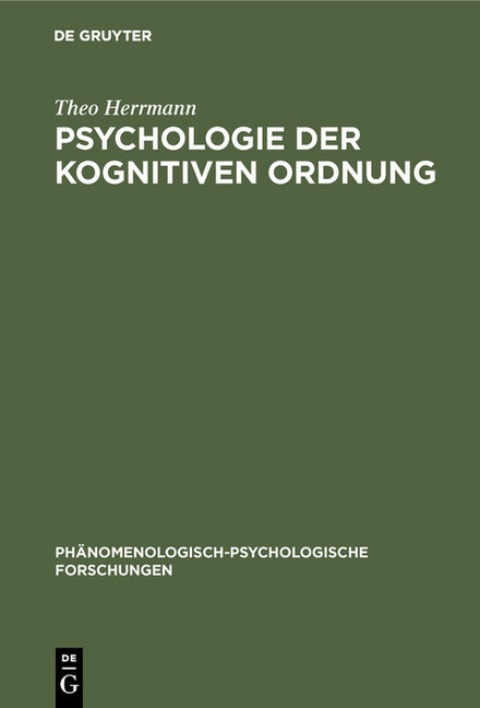 Psychologie der kognitiven Ordnung main product photo
