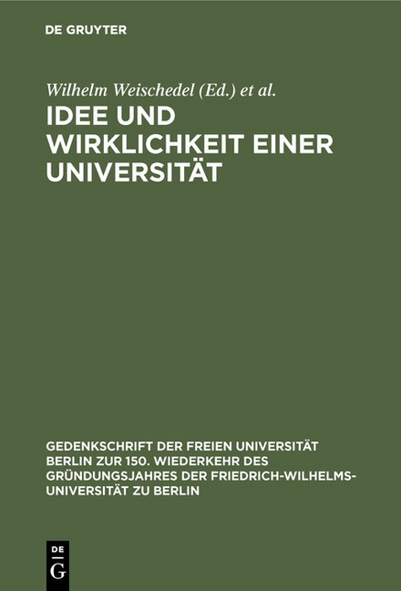 Idee und Wirklichkeit einer Universita?t main product photo