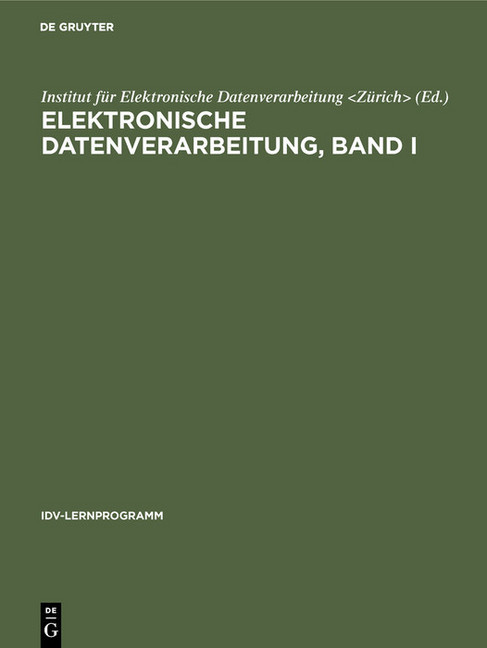 Elektronische Datenverarbeitung, Band I main product photo