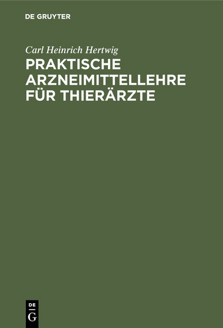 Praktische Arzneimittellehre für Thierärzte main product photo