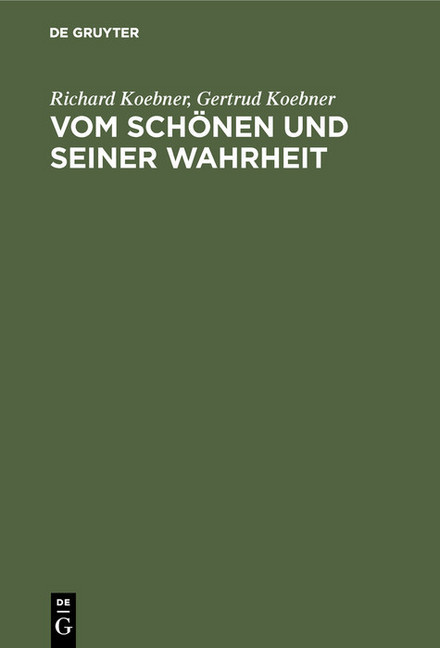 Vom Schönen und seiner Wahrheit main product photo