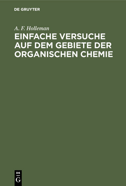 Einfache Versuche auf dem Gebiete der organischen Chemie main product photo