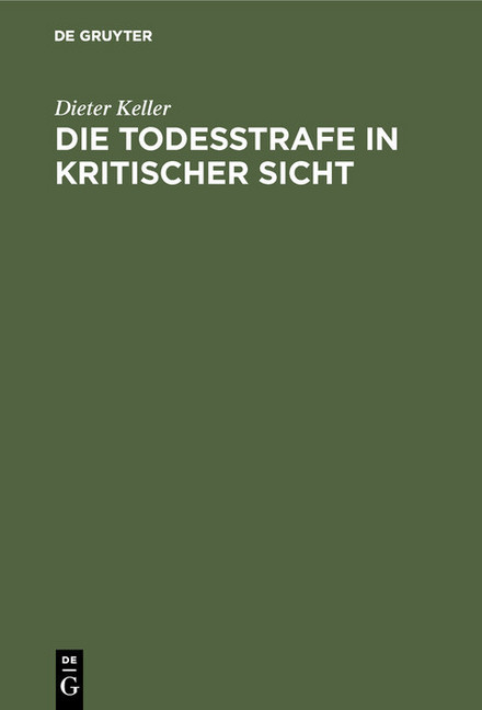 Die Todesstrafe in kritischer Sicht main product photo