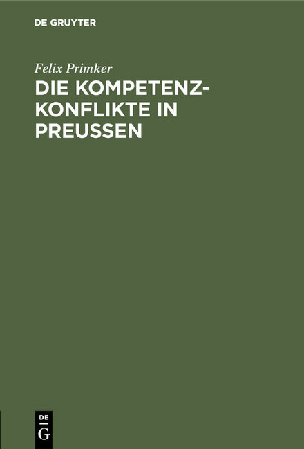 Die Kompetenz-Konflikte in Preußen main product photo