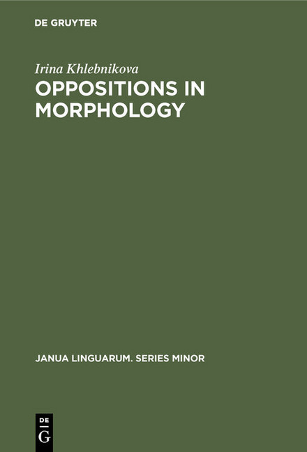 Oppositions in Morphology main product photo