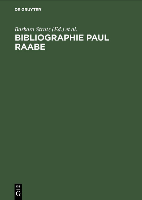 Bibliographie Paul Raabe main product photo