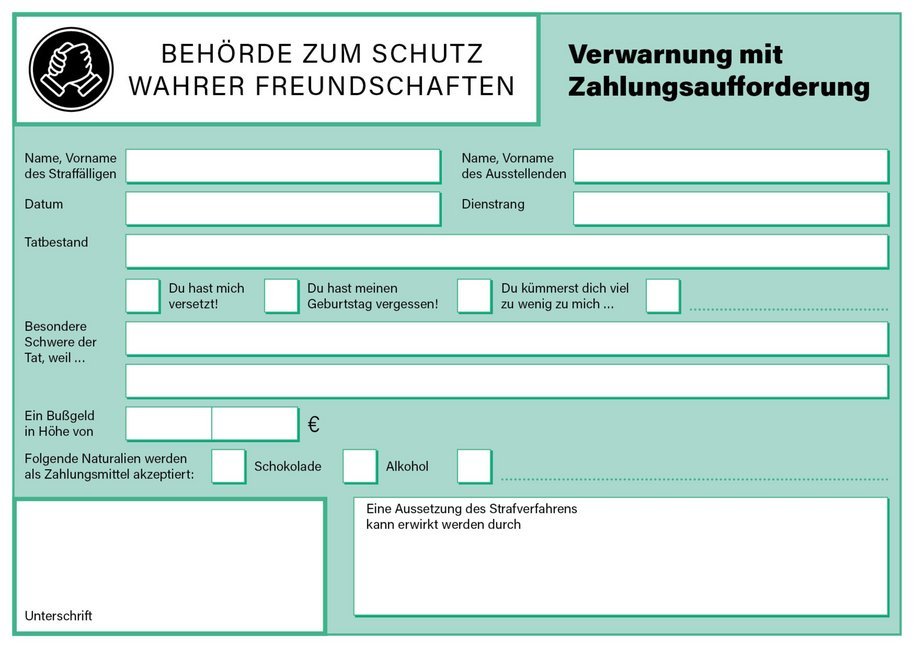 Denkzettel - das Knöllchen für deine Freunde main product photo