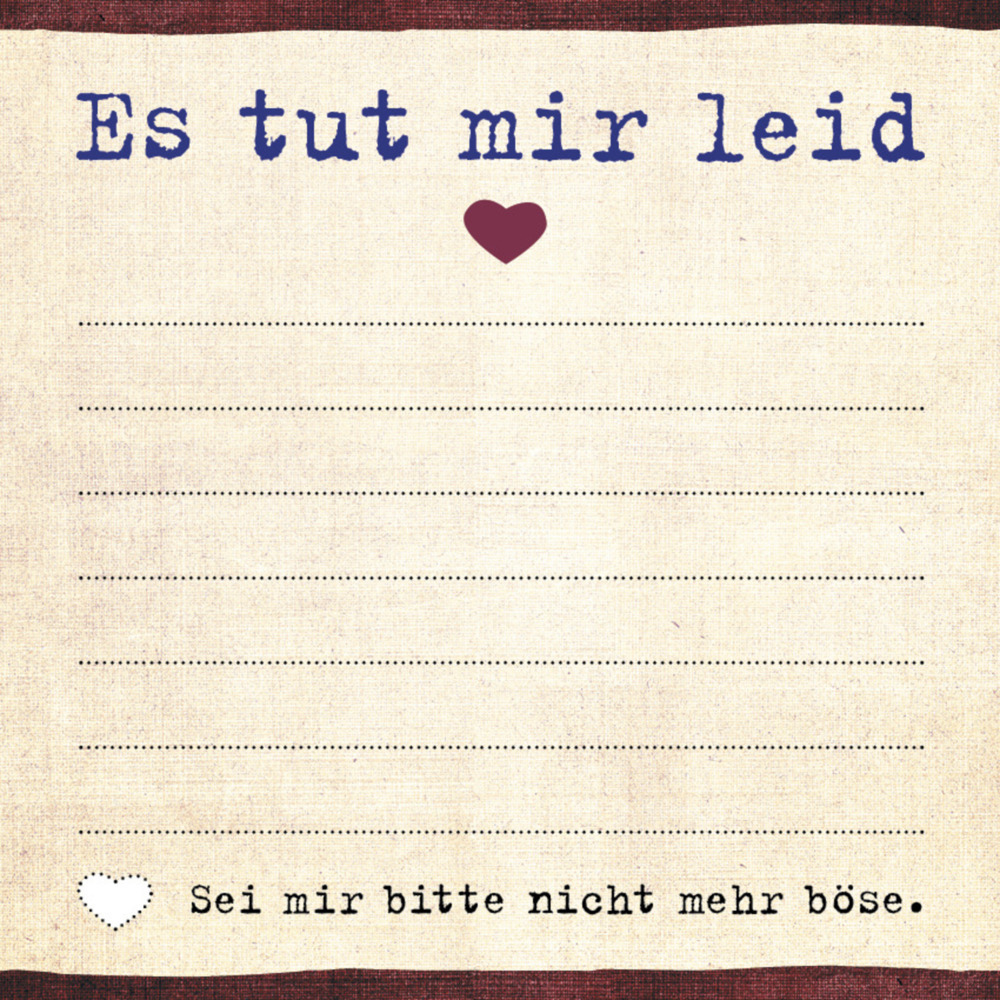 Was ich an dir liebe: Es tut mir leid - Klebezettel main product photo