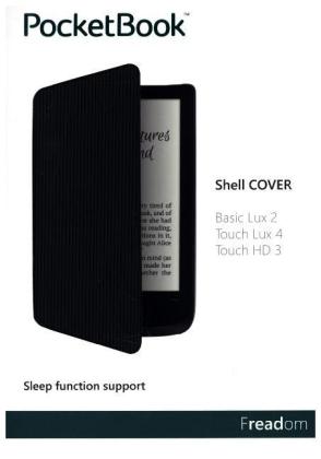 PocketBook Cover Shell für Touch HD 3, Touch Lux 4, Basic Lux 2, straight lines black