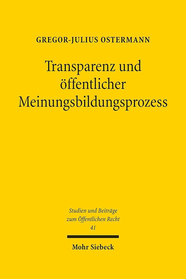 Transparenz und öffentlicher Meinungsbildungsprozess main product photo