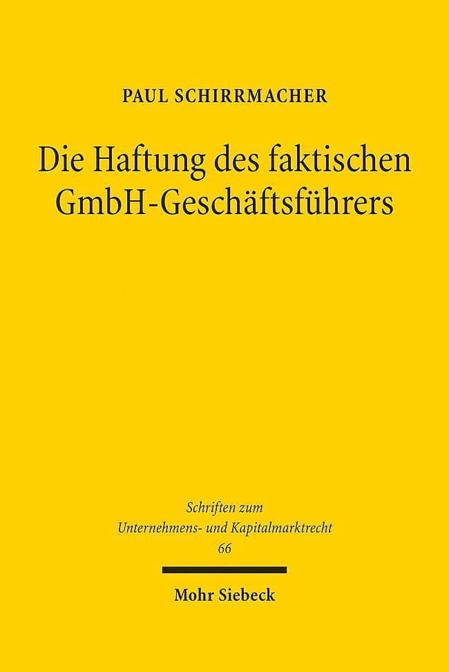 Die Haftung des faktischen GmbH-Geschäftsführers main product photo