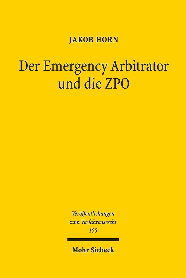 Der Emergency Arbitrator und die ZPO main product photo