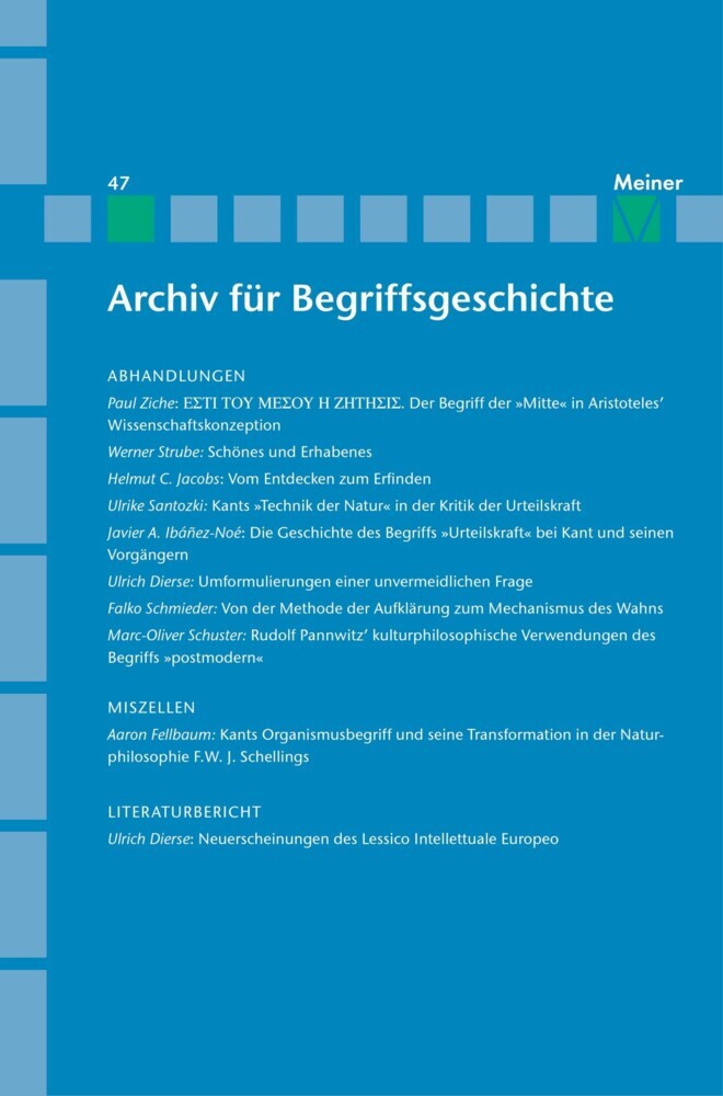 Archiv für Begriffsgeschichte. Band 47 main product photo