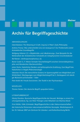 Archiv für Begriffsgeschichte. Band 49